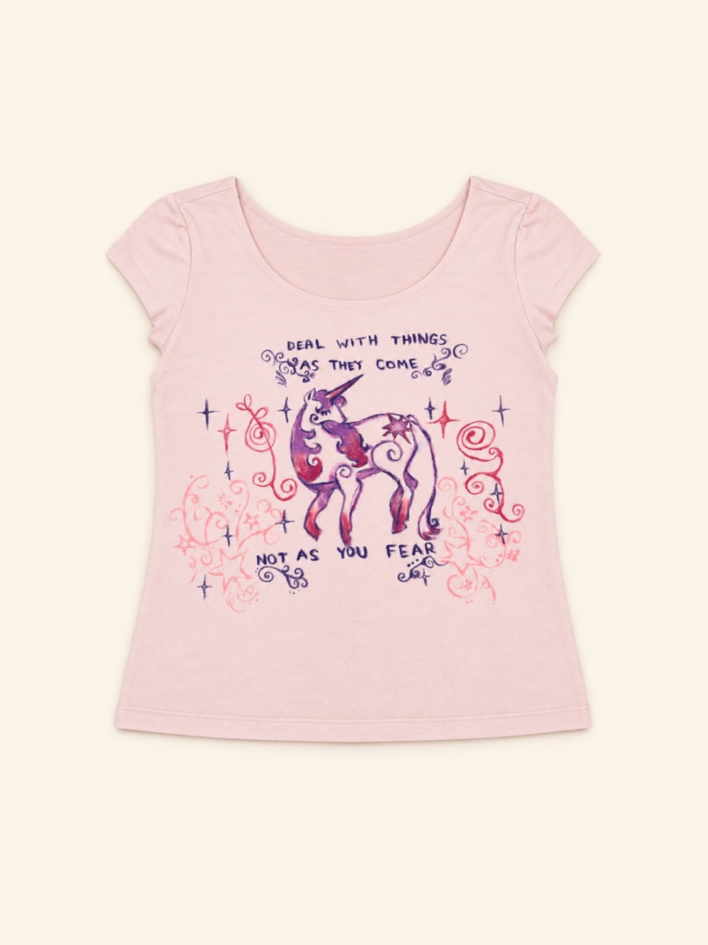 wild fable Light Pink Unicorn Graphic Tee